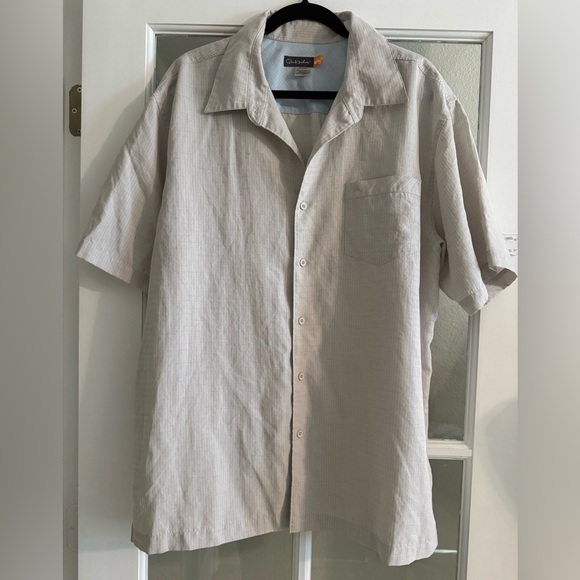 Quiksilver Light Gray Casual Button Down Shirt - Picture 1 of 3